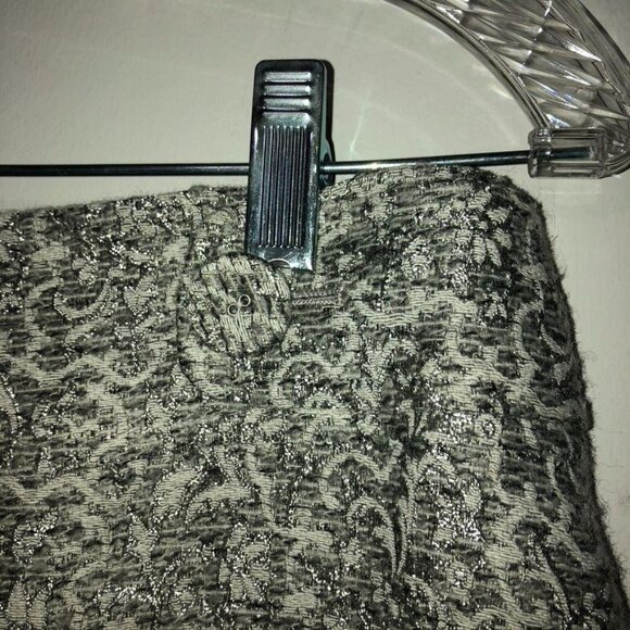 Ann Taylor Womens Silver & Gray Brocade Textured A-Line Skirt Size 2 - Picture 3 of 7